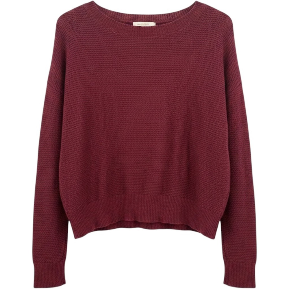 Theory Merino Wool Cashmere Sweater‎ S Burgundy Knit Minimalist Quiet Luxury